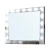 Fery Dresser Mirror w Light Bulbs, USB and Power, Glam Silver 44 Inch