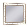 Brey Decorative Accent Mirror, 39 Inch Glam Gold Plated Metal Frame