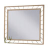 Brey Decorative Accent Mirror, 39 Inch Glam Gold Plated Metal Frame