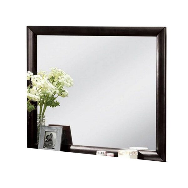 150220266992334fab0e2.jpeg Simo Dresser Vanity Mirror, 40 Inch Modern Black Solid Wood Frame