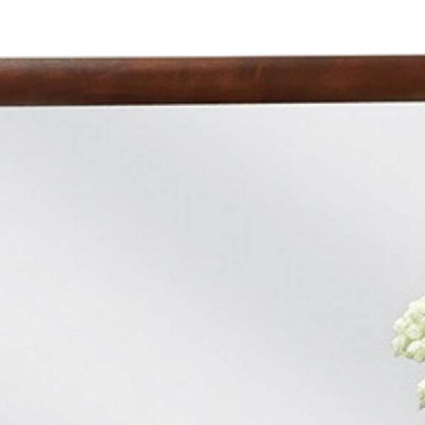 Simo Dresser Vanity Mirror, 40 Inch Dark Cherry Brown Solid Wood