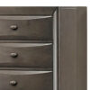 Simo Tall Dresser Chest, 5 Drawers, Chrome Handles, Modern Dark Gray