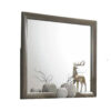 Simo Dresser Vanity Mirror, 40 Inch Modern Dark Gray Solid Wood Frame