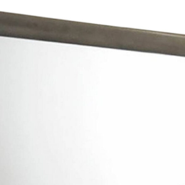 Simo Dresser Vanity Mirror, 40 Inch Modern Dark Gray Solid Wood Frame