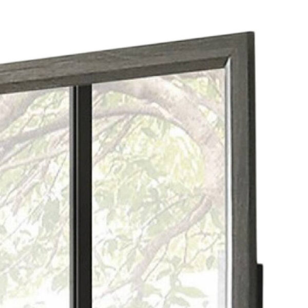 Lito Dresser Vanity Mirror, 39 Inch Stylish Modern Gray Wood Frame