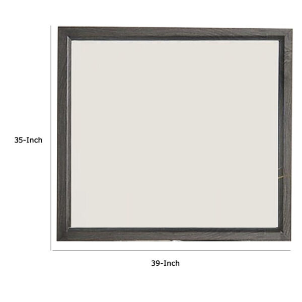 Erica Dresser Vanity Mirror, 39 Inch Contemporary Gray Wood Frame