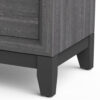 Erica Bedside Nightstand, 2 Drawers Chrome Bar Handles, Gray Wood