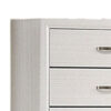 Erica Tall Dresser Chest, 5 Drawers Chrome Bar Handles, White Wood