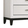 Erica Tall Dresser Chest, 5 Drawers Chrome Bar Handles, White Wood