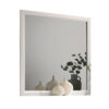 Erica Dresser Vanity Mirror, 39 Inch Modern Style White Wood Frame