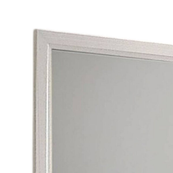Erica Dresser Vanity Mirror, 39 Inch Modern Style White Wood Frame