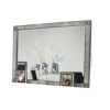 Laine Dresser Mirror, Crystal Trim Frame, 46 Inch Gray Solid Wood