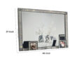 Laine Dresser Mirror, Crystal Trim Frame, 46 Inch Gray Solid Wood