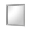 Ryla Dresser Mirror, 38 Inch Square Frame, Farmhouse Gray Solid Wood