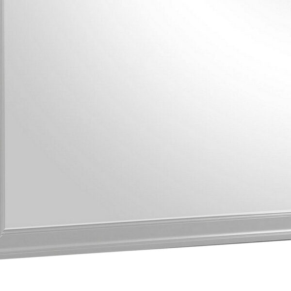 Ryla Dresser Mirror, 38 Inch Square Frame, Farmhouse Gray Solid Wood