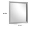 Ryla Dresser Mirror, 38 Inch Square Frame, Farmhouse Gray Solid Wood