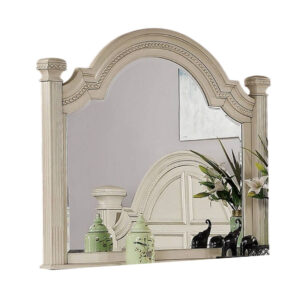 15022026699234895b950.jpeg Akia Dresser Mirror, Reeded Posts, 49 Inch Antique White Bell Frame