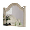 Akia Dresser Mirror, Reeded Posts, 49 Inch Antique White Bell Frame
