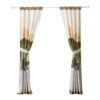 Kip 2 Panels Curtain Set, Microfiber, Green and Beige Mountain Scenery