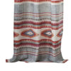 Pimi 2 Panel Curtain Set, Boho Stripes Red White Gray, Microfiber