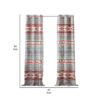 Pimi 2 Panel Curtain Set, Boho Stripes Red White Gray, Microfiber