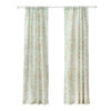 Vola 2 Panel Curtain Set, Light Mint Green Microfiber, Floral Pattern