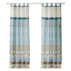Ello 2 Panel Curtain Panel Set, Cotton White and Blue Geometric Print