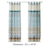 Ello 2 Panel Curtain Panel Set, Cotton White and Blue Geometric Print