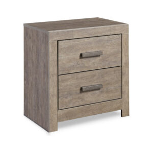 1502202669923529db23b.jpeg Kulv Nightstand, 2 Storage Drawers, 24 Inch Modern Taupe Gray Laminate