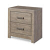 Kulv Nightstand, 2 Storage Drawers, 24 Inch Modern Taupe Gray Laminate