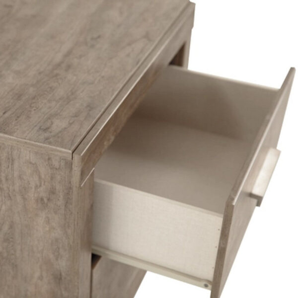 Kulv Nightstand, 2 Storage Drawers, 24 Inch Modern Taupe Gray Laminate