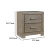 Kulv Nightstand, 2 Storage Drawers, 24 Inch Modern Taupe Gray Laminate
