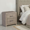 Kulv Nightstand, 2 Storage Drawers, 24 Inch Modern Taupe Gray Laminate