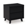 150220266992353b6ad76.jpeg Danzi Nightstand, 2 Storage Drawers, 22 Inch, Modern Black Laminate