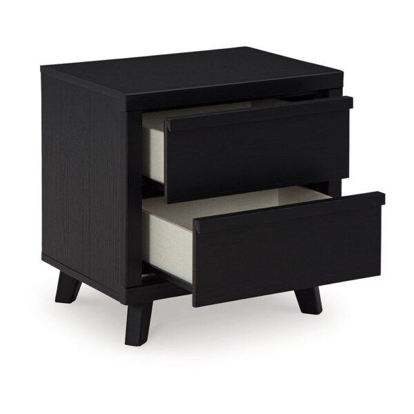 15022026699235401804e.jpeg Danzi Nightstand, 2 Storage Drawers, 22 Inch, Modern Black Laminate