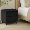 15022026699235471221b.jpeg Danzi Nightstand, 2 Storage Drawers, 22 Inch, Modern Black Laminate