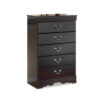 15022026699235605decf.jpeg Yara Tall Dresser Chest, Classic Black, 5 Drawers Pewter Metal Handles