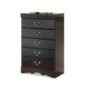1502202669923562b20b8.jpeg Yara Tall Dresser Chest, Classic Black, 5 Drawers Pewter Metal Handles
