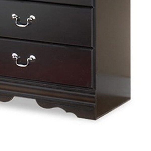 1502202669923567bc870.jpeg Yara Tall Dresser Chest, Classic Black, 5 Drawers Pewter Metal Handles