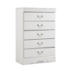 15022026699235740f4b8.jpeg Roso Tall Dresser Chest, Classic White, 5 Drawers Pewter Metal Handles