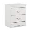 Roso Wide Dresser, Classic White, 25 Inch, 2 Drawers, Pewter Handles
