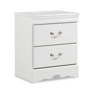 Roso Wide Dresser, Classic White, 25 Inch, 2 Drawers, Pewter Handles