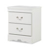 Roso Wide Dresser, Classic White, 25 Inch, 2 Drawers, Pewter Handles