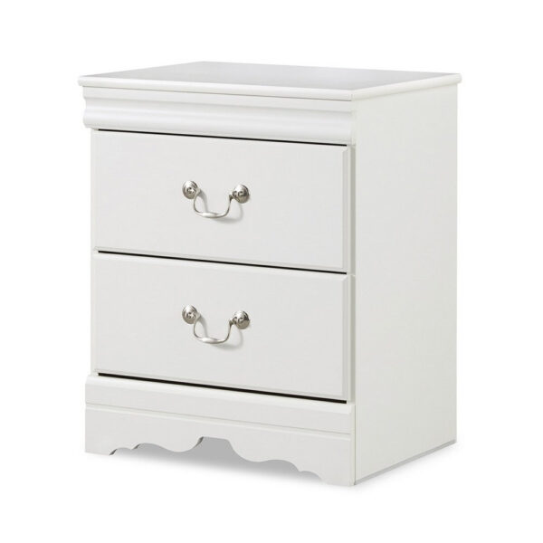 Roso Wide Dresser, Classic White, 25 Inch, 2 Drawers, Pewter Handles