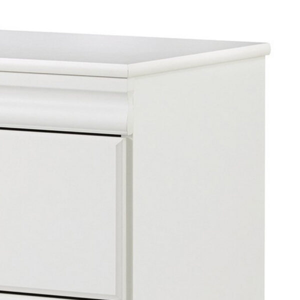 Roso Wide Dresser, Classic White, 25 Inch, 2 Drawers, Pewter Handles