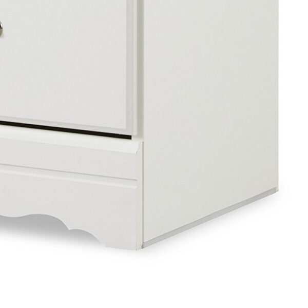 Roso Wide Dresser, Classic White, 25 Inch, 2 Drawers, Pewter Handles