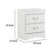 Roso Wide Dresser, Classic White, 25 Inch, 2 Drawers, Pewter Handles