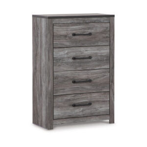 Bono Tall Dresser Chest, 4 Storage Drawers, Wood Grain Gray Finish