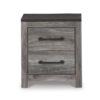 Bono Nightstand, 2 Storage Drawers, 25 Inch, Wood Grain Gray Finish