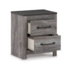 Bono Nightstand, 2 Storage Drawers, 25 Inch, Wood Grain Gray Finish